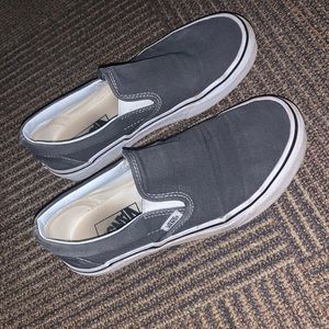 Gray slip on vans
